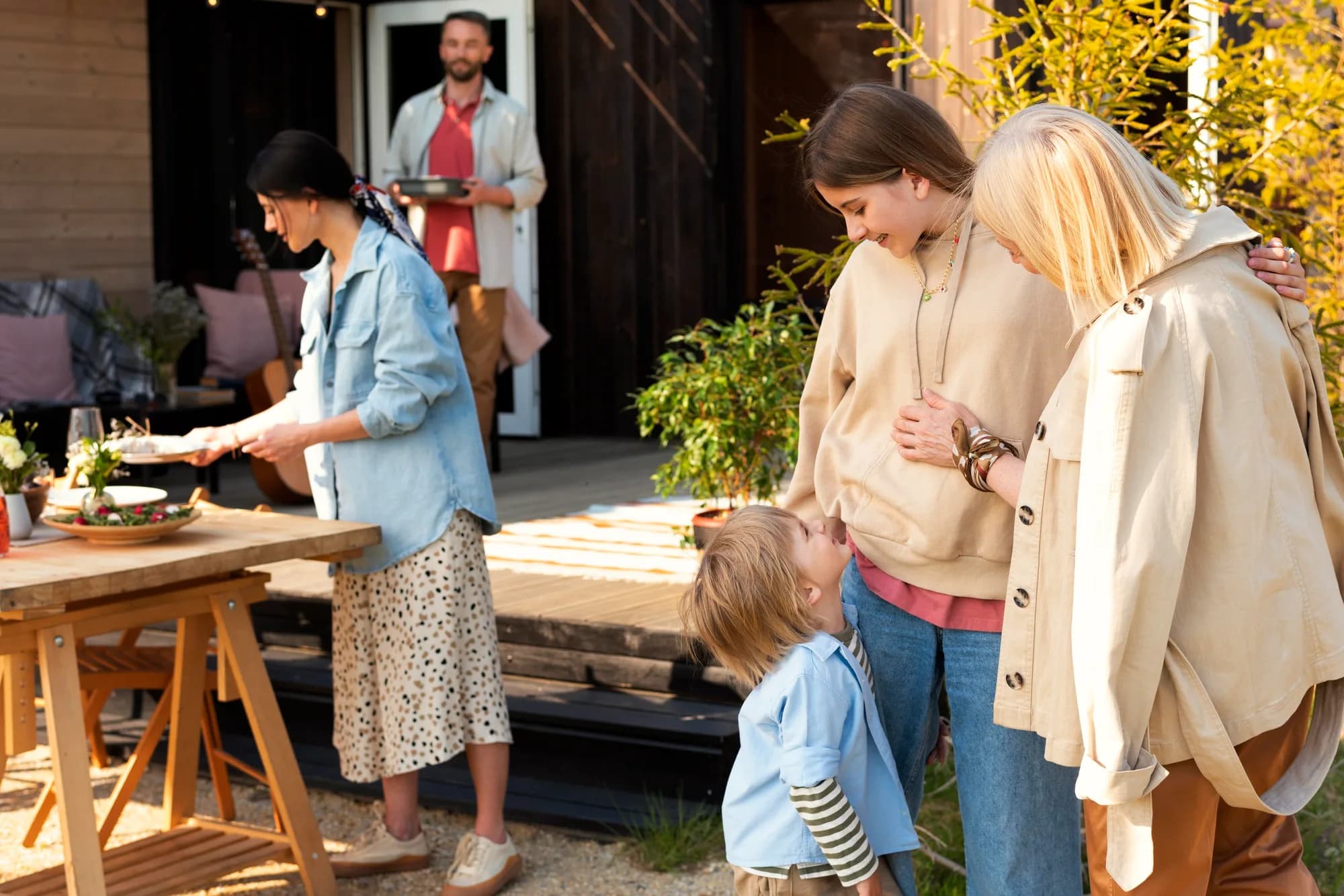 A family consulting with a healthcare provider