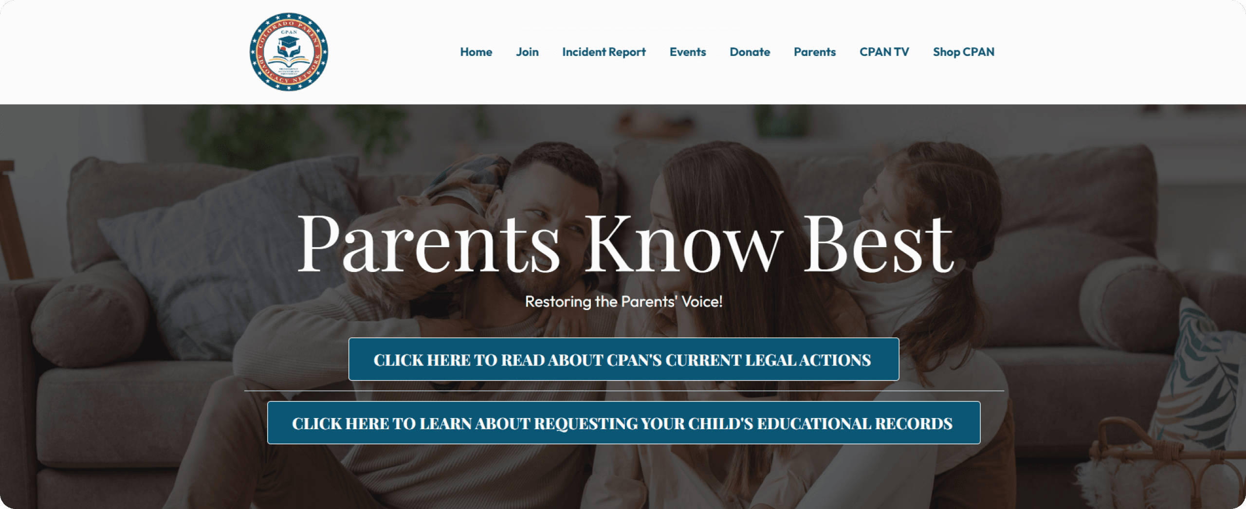 Colorado Parent Advocacy Network website — Parents Know Best